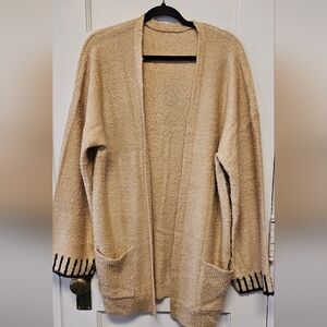 Cozy Grandma Kimono Cardigan Tan Size Large
